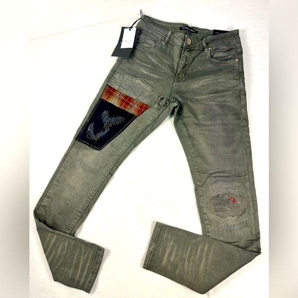 Embellish NYC Dirnt Grey Denim Jeans with Patchwork Detail• Men’s Size 30• New - Picture 1 of 12